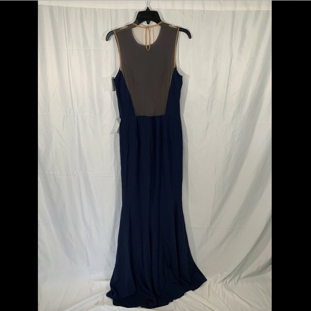 NWT $298 Dress the Population Eve Crepe Mermaid Gown Blue [‎ Large ] - Picture 5 of 8